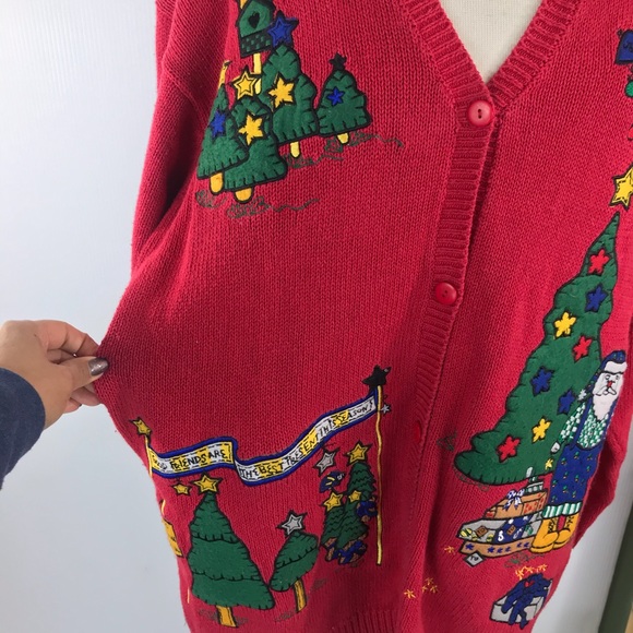 The Quacker Factory Christmas Cardigan Sz L Ugly R - Picture 3 of 8